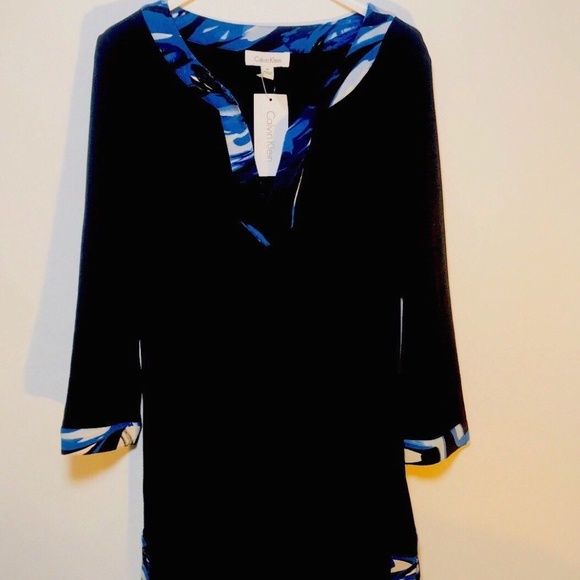 CALVIN KLEIN Tops - CALVIN KLEIN TUNIC BLOUSE NEW WITH TAGS BLACK/SZ/M
